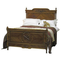 Antique Walnut Double Bed - WD10