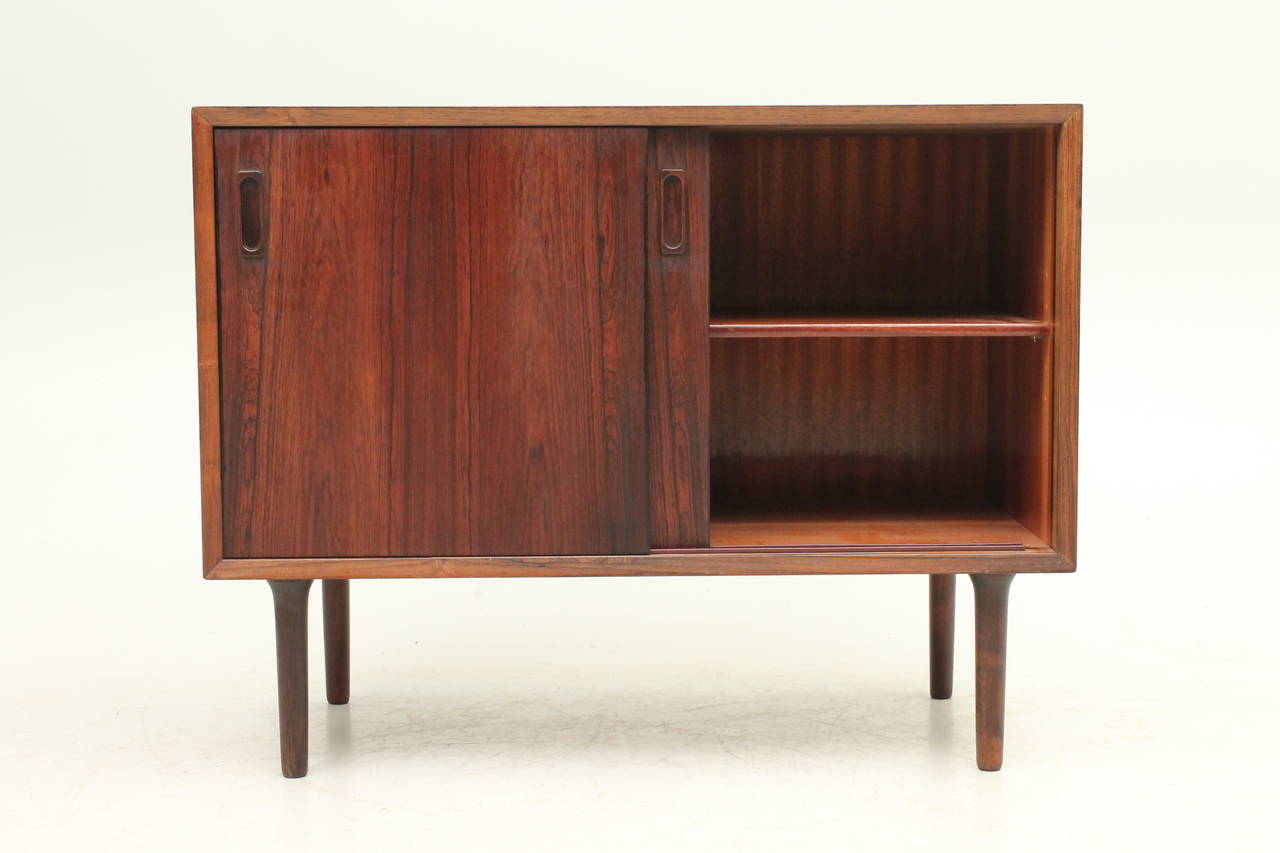 Pair of Danish, Mid-Century Modern Rosewood Cabinet by Lyby Møbler In Excellent Condition In Houston, TX