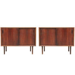 Pair of Danish, Mid-Century Modern Rosewood Cabinet by Lyby Møbler