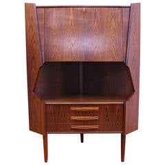 Mid-Century Modern Rosewood Corner Cabinet by Johannes Sorth