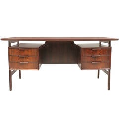 Mid-Century Modern Rosewood Desk by Gunni Oman, Model 75