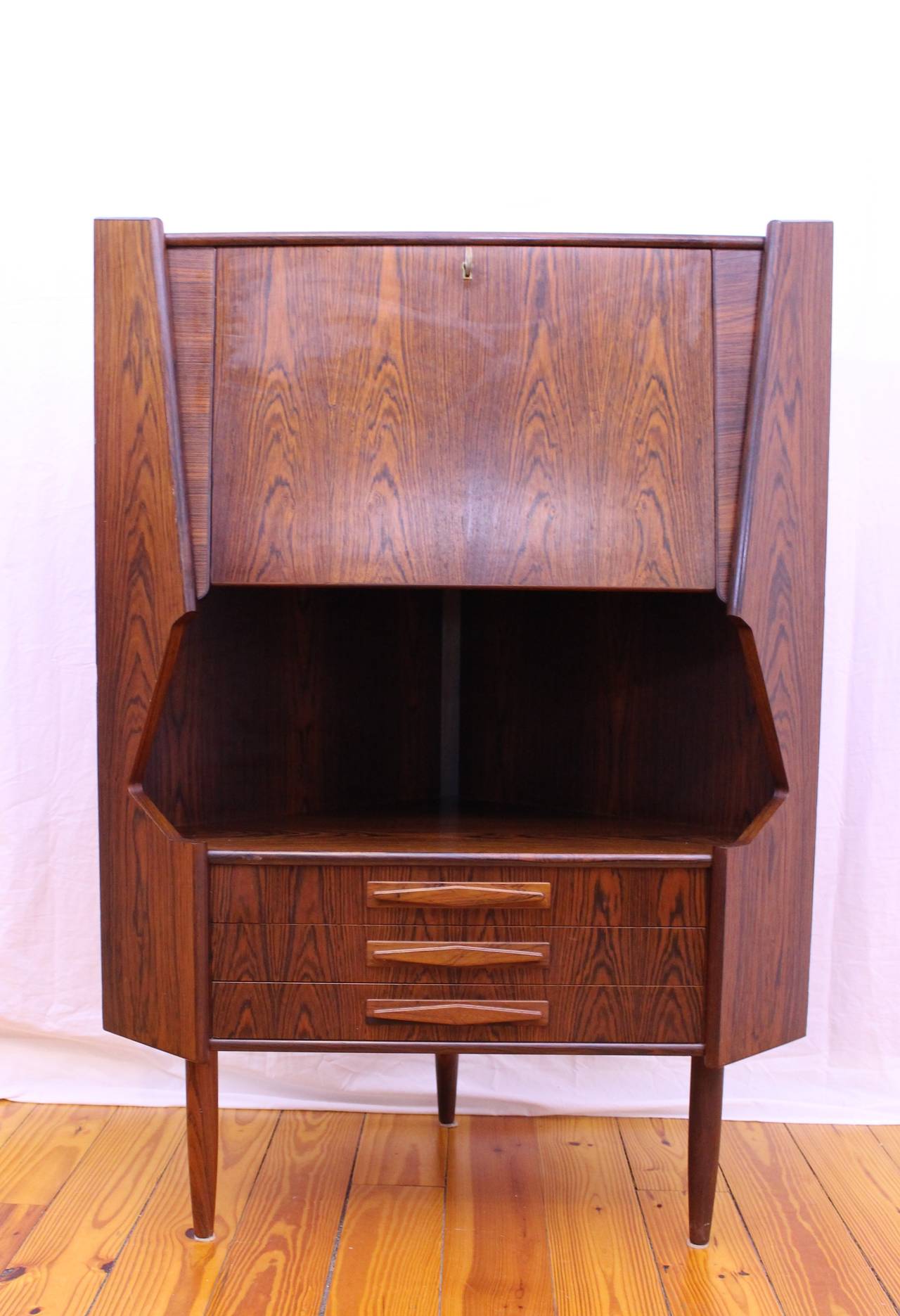 mid century corner cabinet