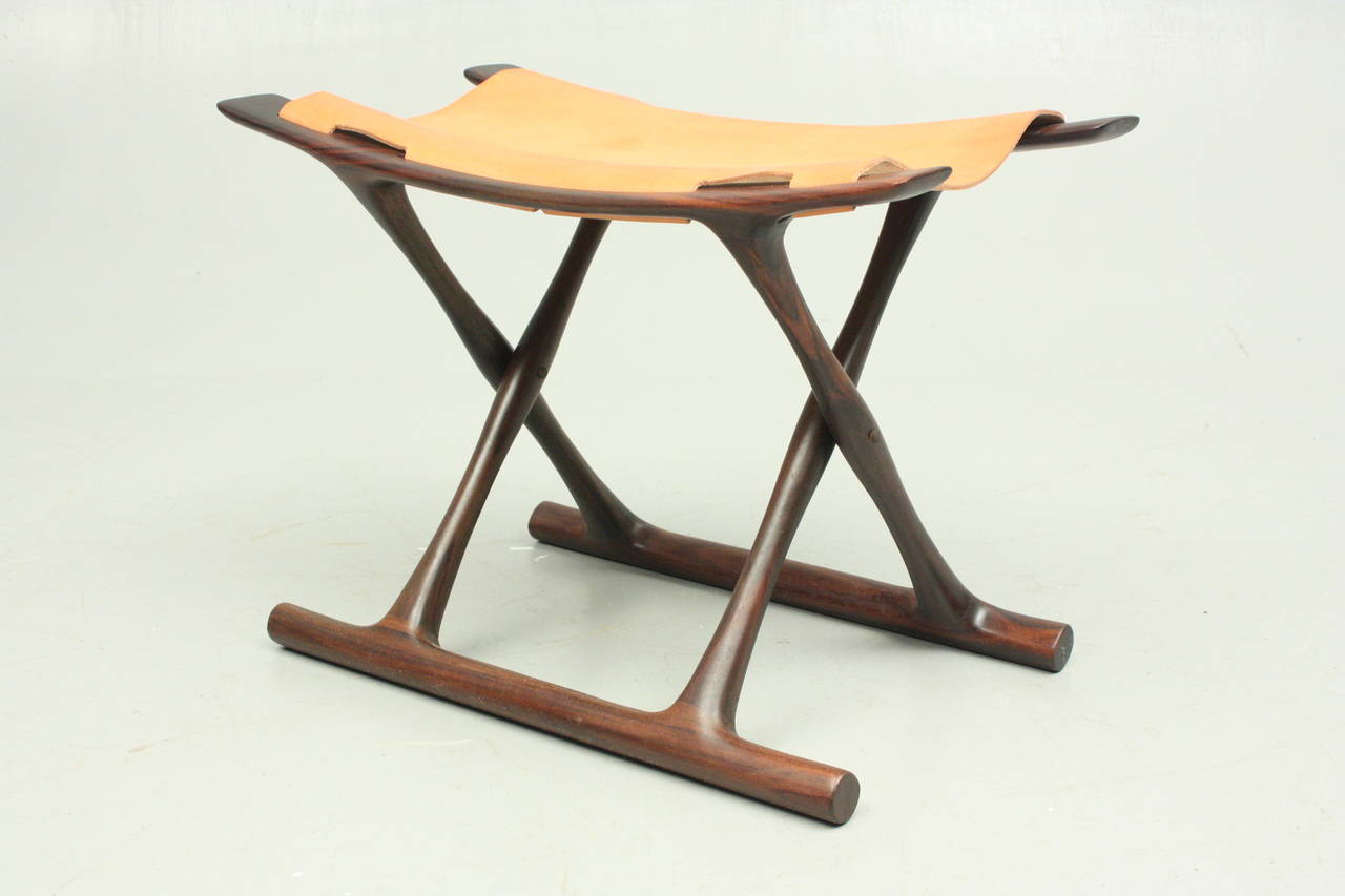Egyptian stool by Ole Wanscher for P. Jeppesen. This stool is in excellent condition with the original box included! This is an iconic stool that will last for many years.