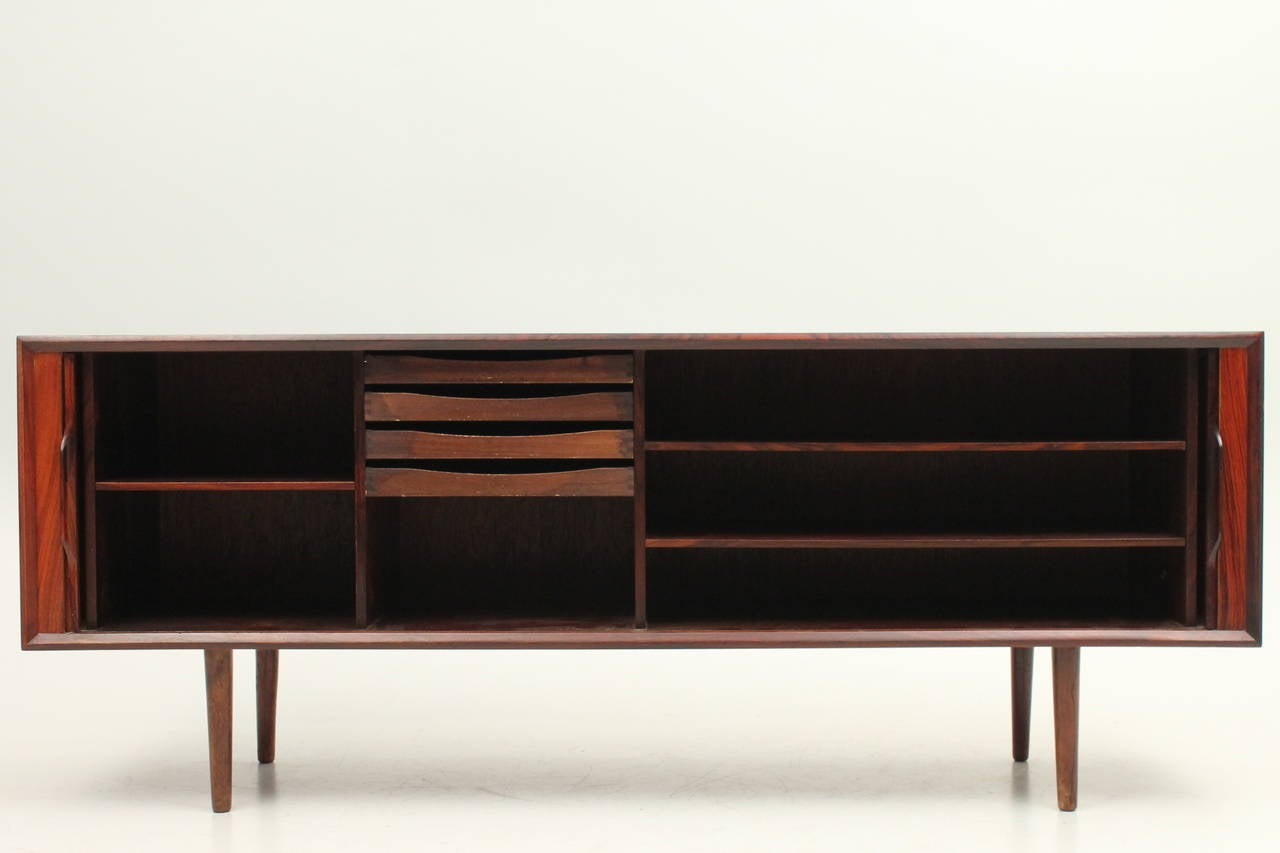 Danish, Mid Century Modern, Rosewood Ib Kofod-Larsen Credenza / Sideboard In Excellent Condition For Sale In Houston, TX