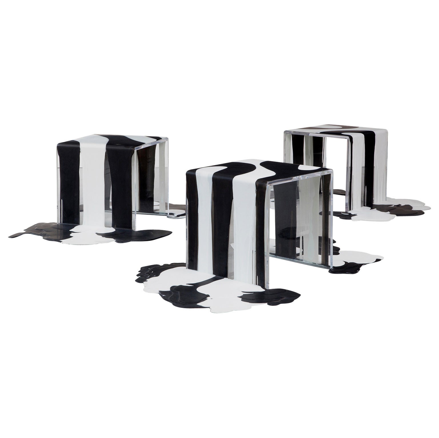 Poured Resin Side Tables in the Manner of Lynda Benglis
