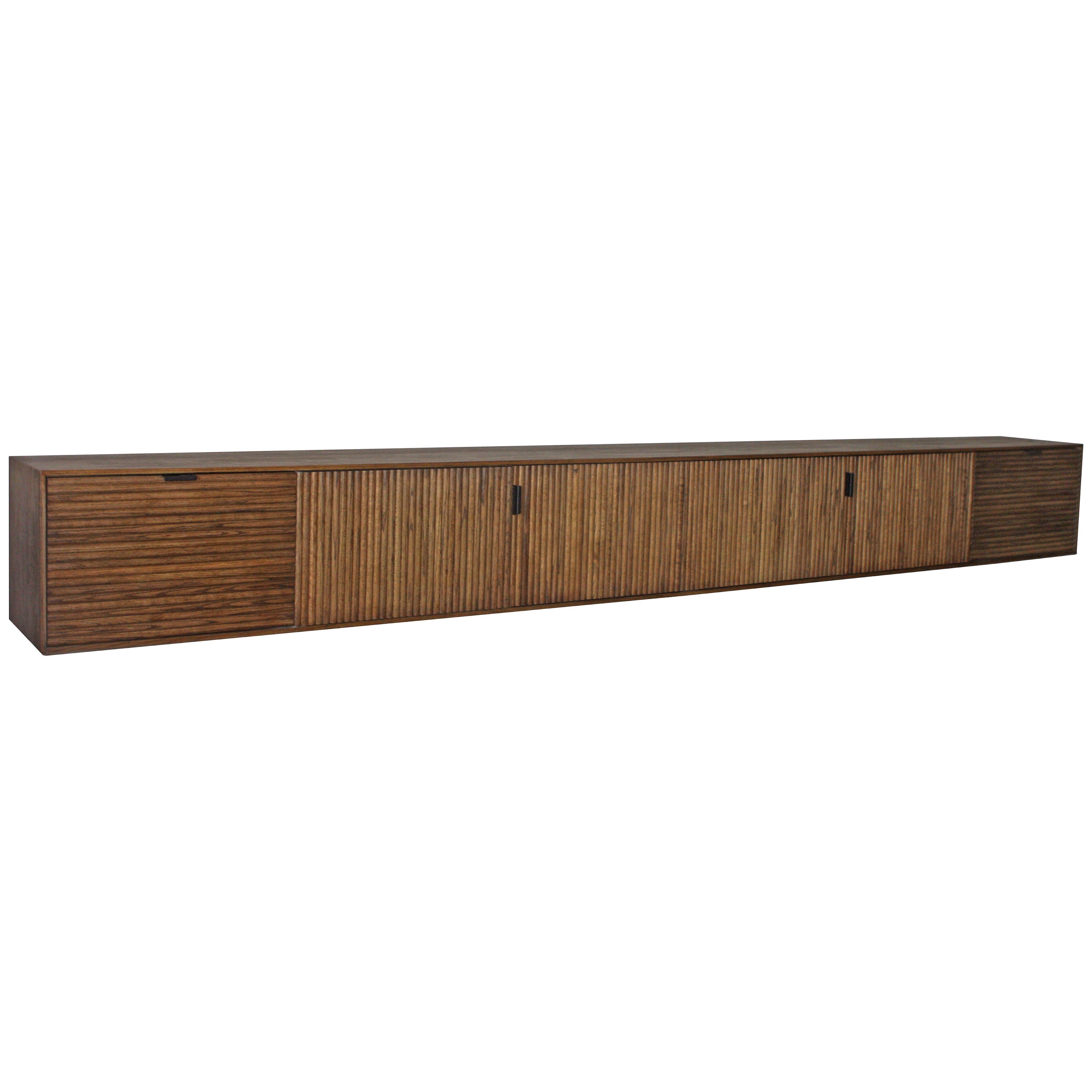 Wall-Mounted Oak Tambour Console For Sale