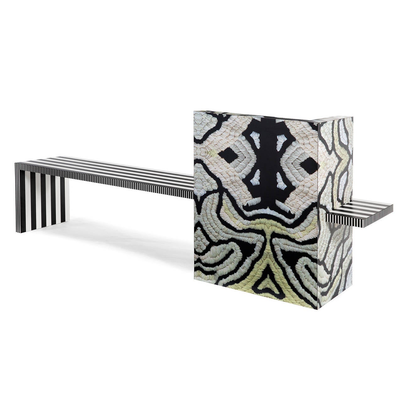 Contemporary Memphis Inspired Bench Neo Laminati Collection