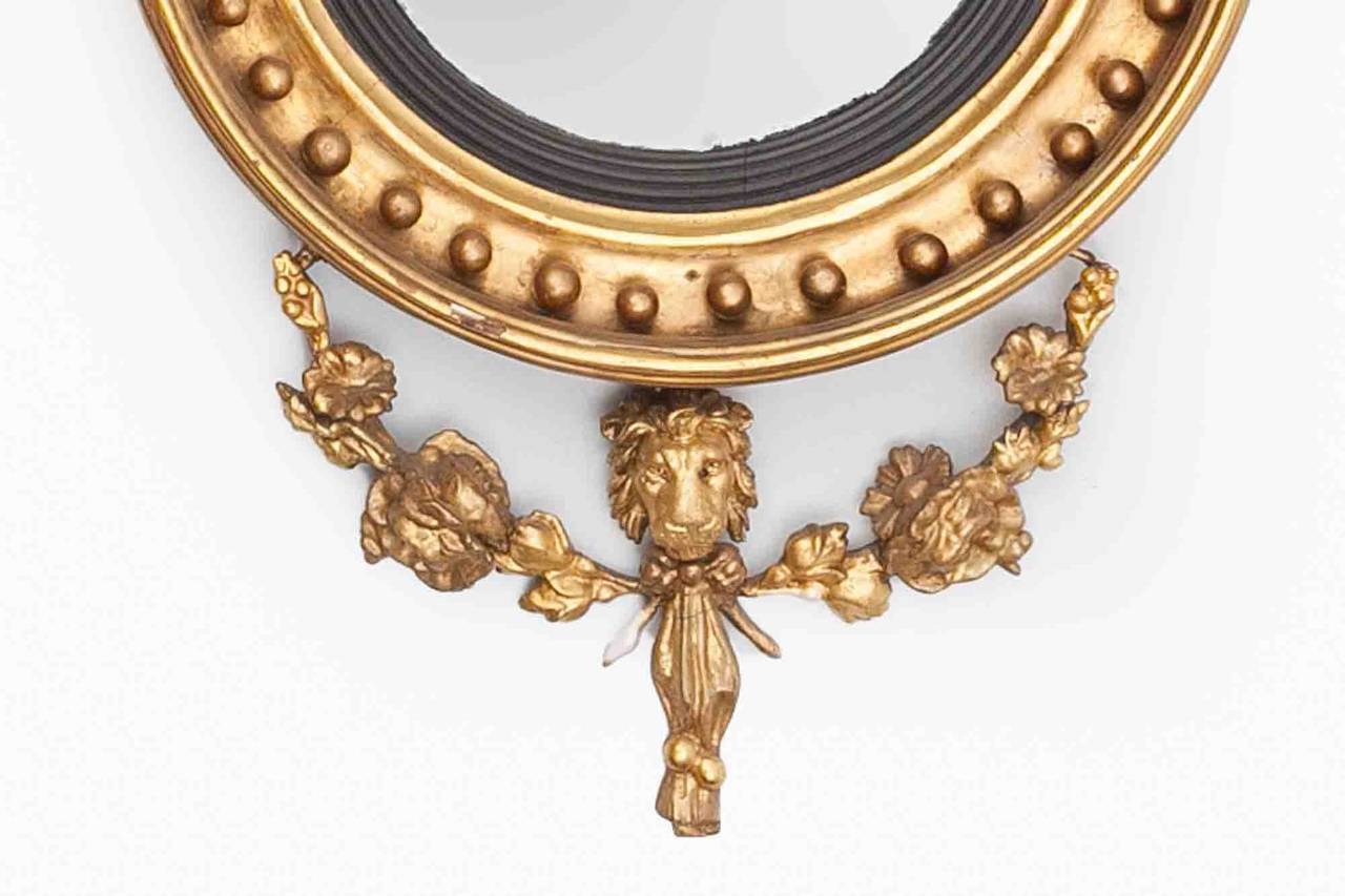 Early 19th Century Regency Giltwood Convex Mirror In Good Condition For Sale In Dublin 8, IE