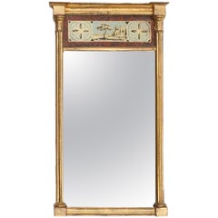 Early 19th Century American Verre Eglomise Wall Mirror