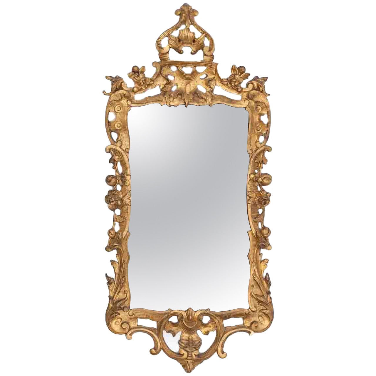 18th Century George III Carved Giltwood Mirror For Sale