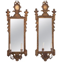 Antique 19th Century Pair of Giltwood Girandoles