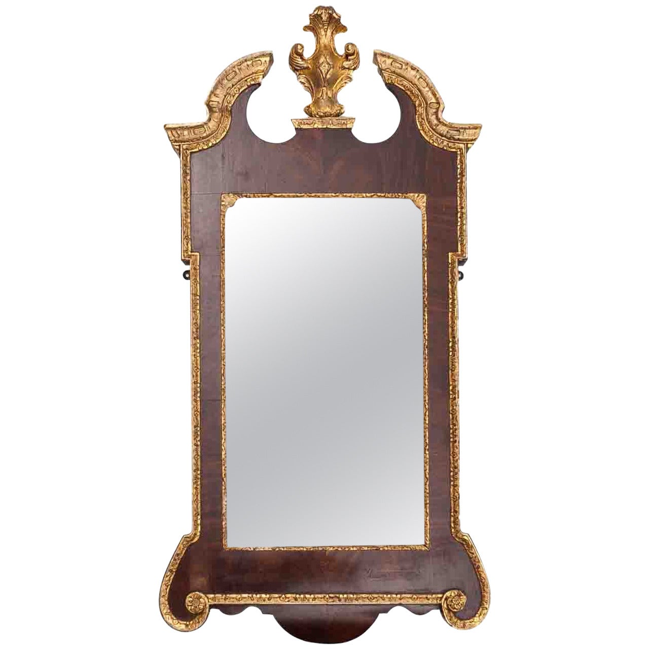 18th Century George II Walnut and Parcel-gilt Mirror For Sale