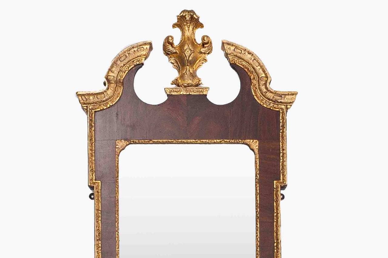 Irish 18th Century George II Walnut and Parcel-gilt Mirror For Sale