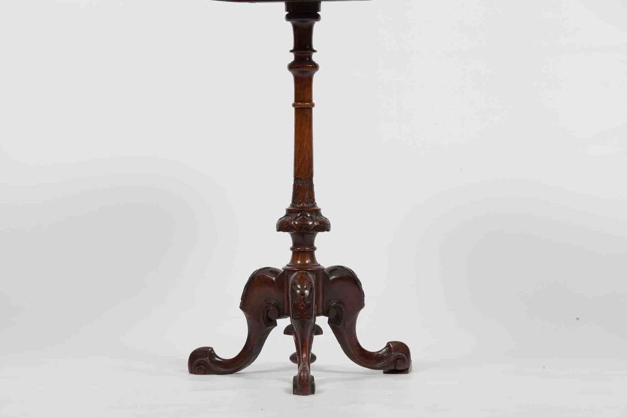 19th Century Regency Walnut and Inlaid Pedestal Table 1
