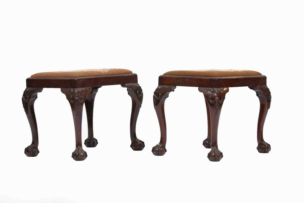 George III Early 19th Century Mahogany Stools For Sale