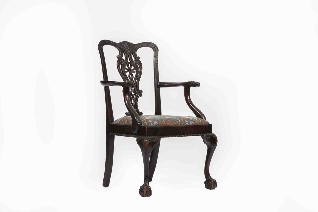 18th Century Irish Occasional Chair after Chippendale In Excellent Condition For Sale In Dublin 8, IE