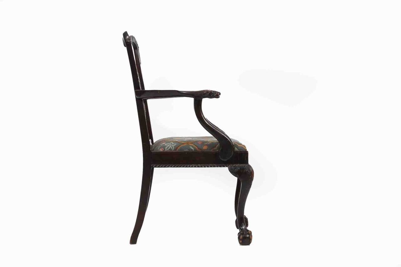 19th Century 18th Century Irish Occasional Chair after Chippendale For Sale