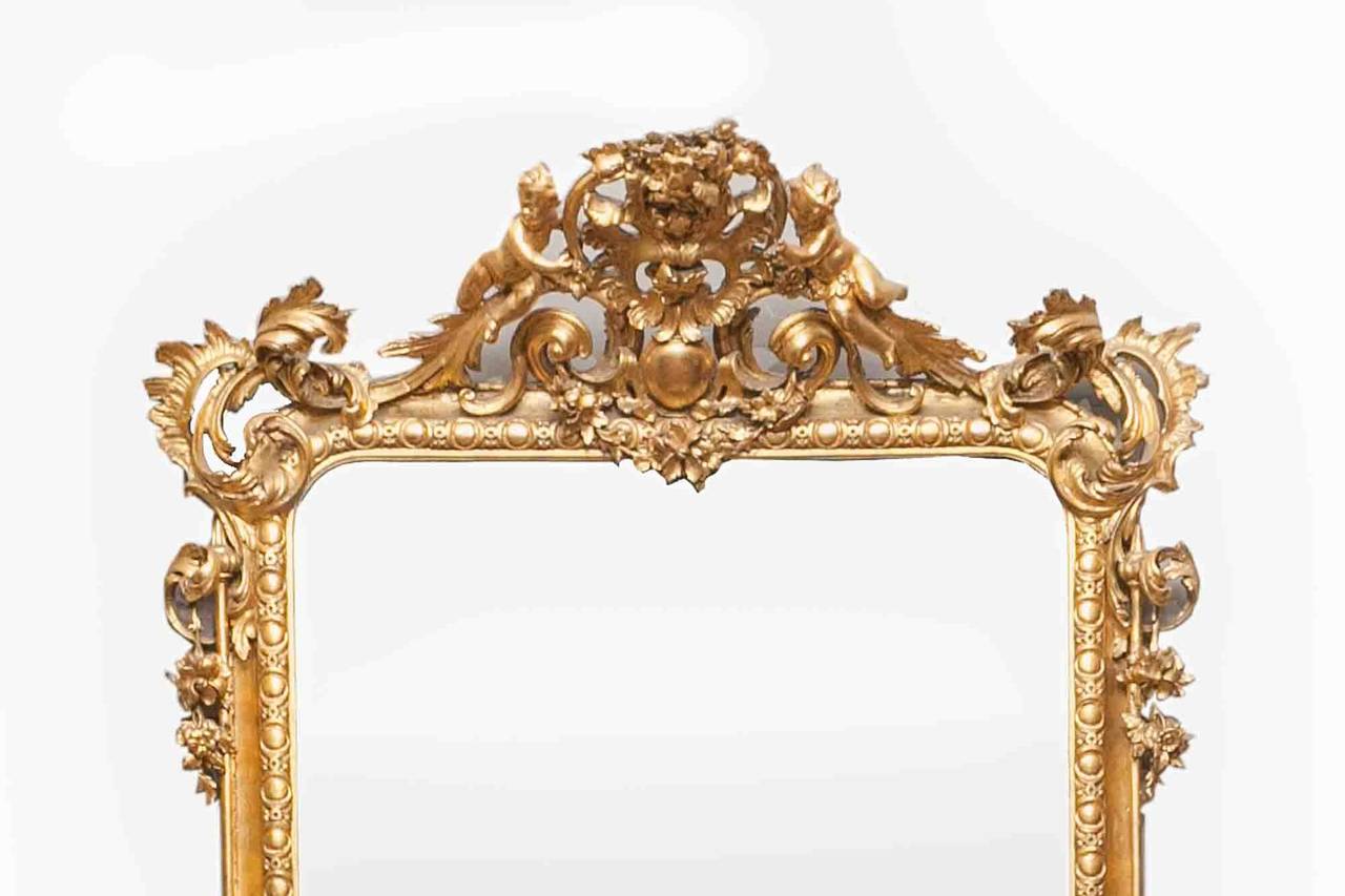 19th Century Carved Gilt Overmantle Mirror In Excellent Condition In Dublin 8, IE