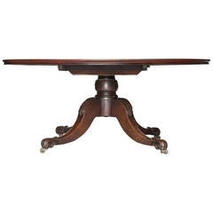 19th Century George IV Circular Mahogany Irish Table Made by MacWilliam & Gibson 12