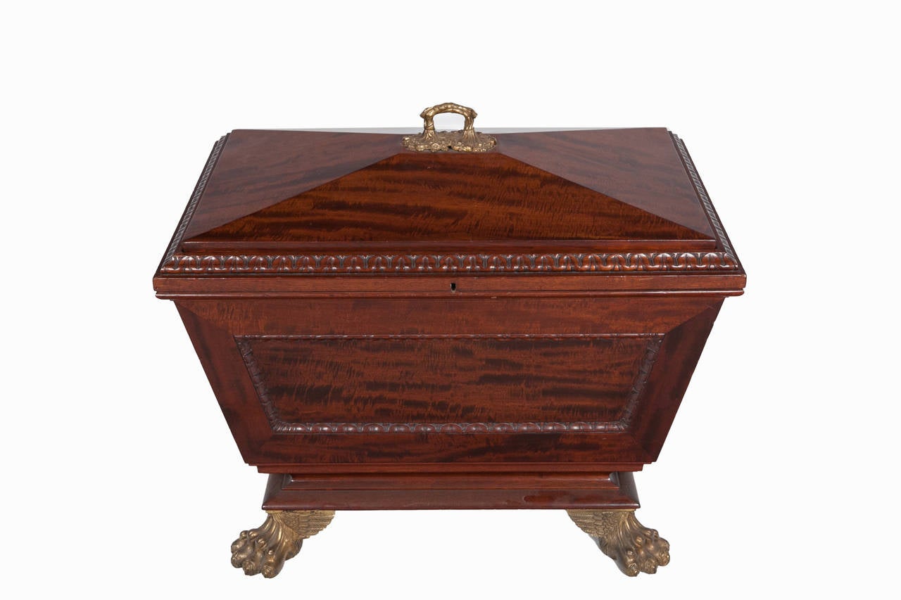 William IV Early 19th Century Mahogany Wine Cooler of Sarcophagus Form