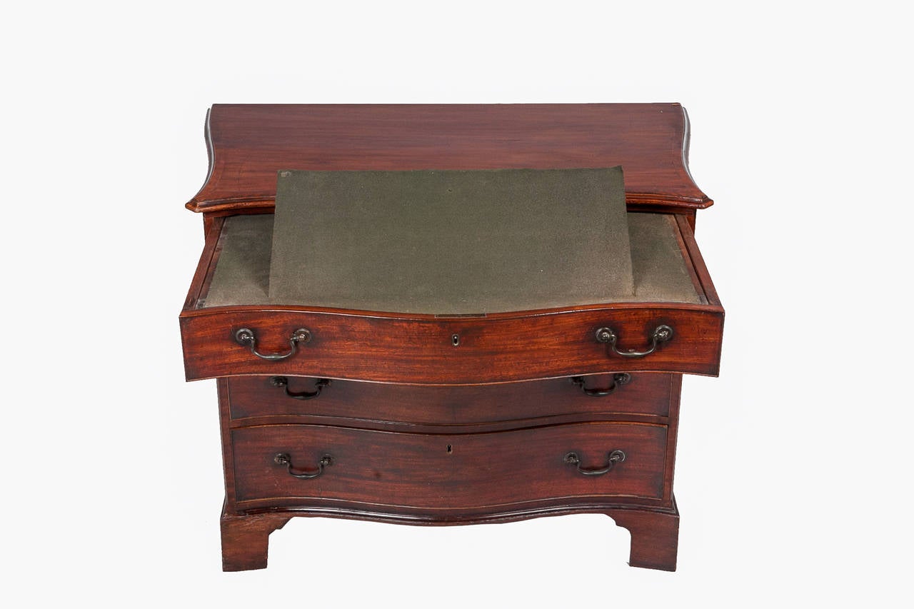 Mahogany 18th Century Irish George III Period Serpentine-Fronted Chest For Sale