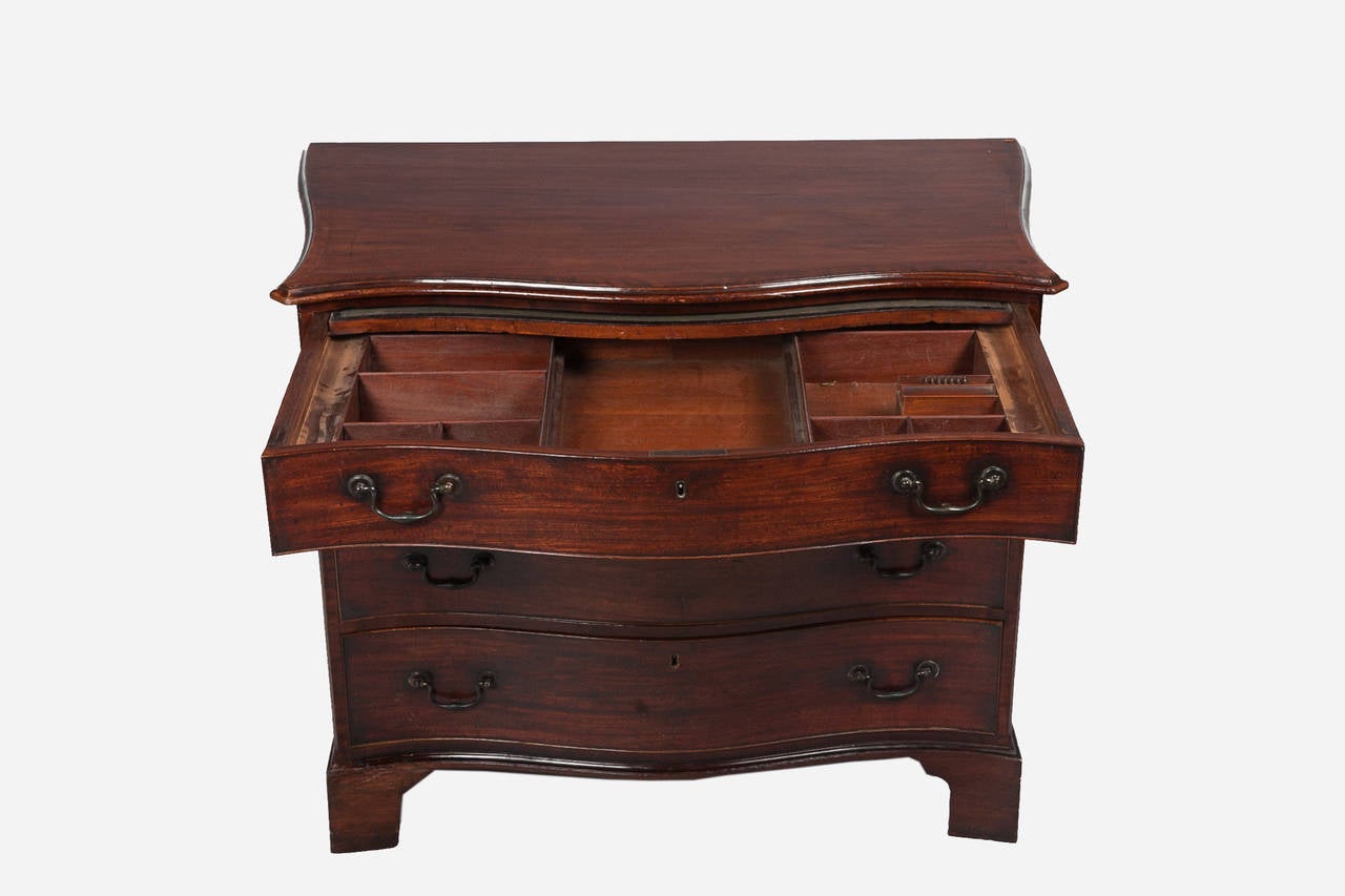 Late 18th Century 18th Century Irish George III Period Serpentine-Fronted Chest For Sale