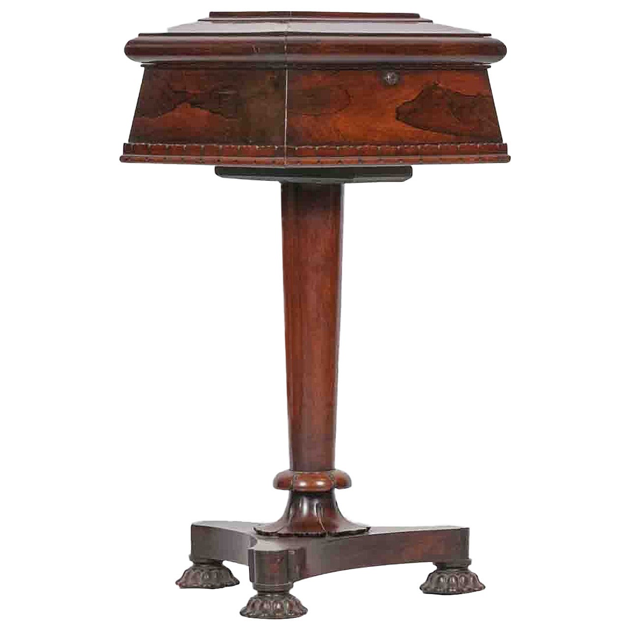 19th Century William IV Fruitwood Teapoy For Sale