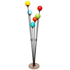 Stilnovo Floor Lamp with Six Colorful Globes