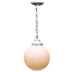 1970s Virden Opaque White Globe Pendant