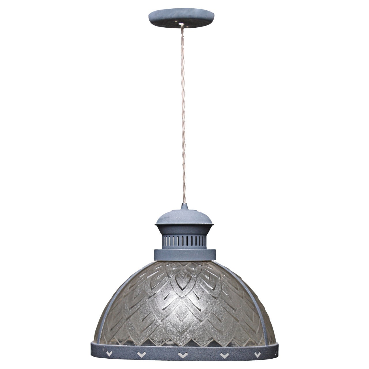 1950s Pressed Glass Kitchen Light For Sale