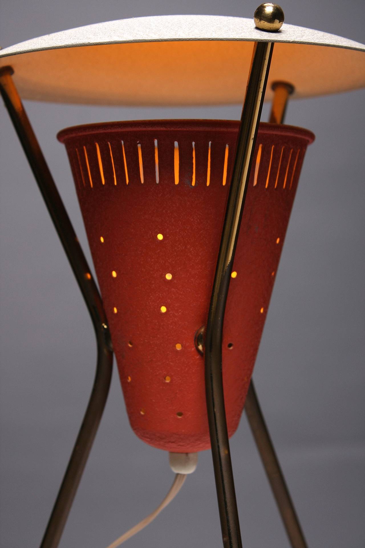 Mid-Century Modern Tripod Bedside Table Lanterns by Disderot For Sale