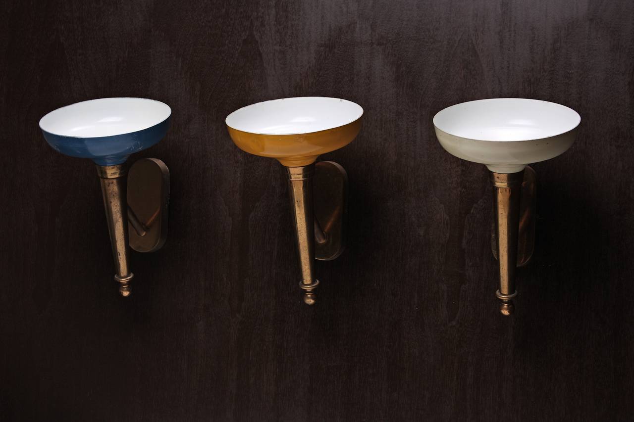 Five Italian Colorful Torch Sconces