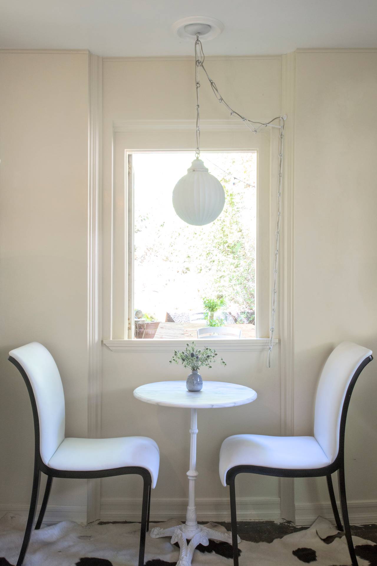 1970s Virden Opaque White Globe Pendant