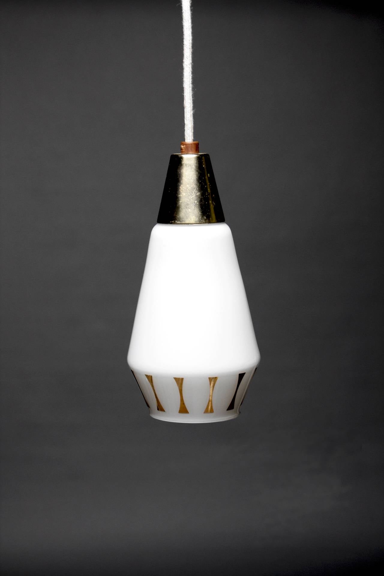 Danish Mid-Century Pendants with Gold Accents