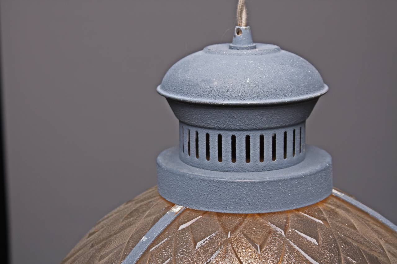 1950s Pressed Glass Kitchen Light