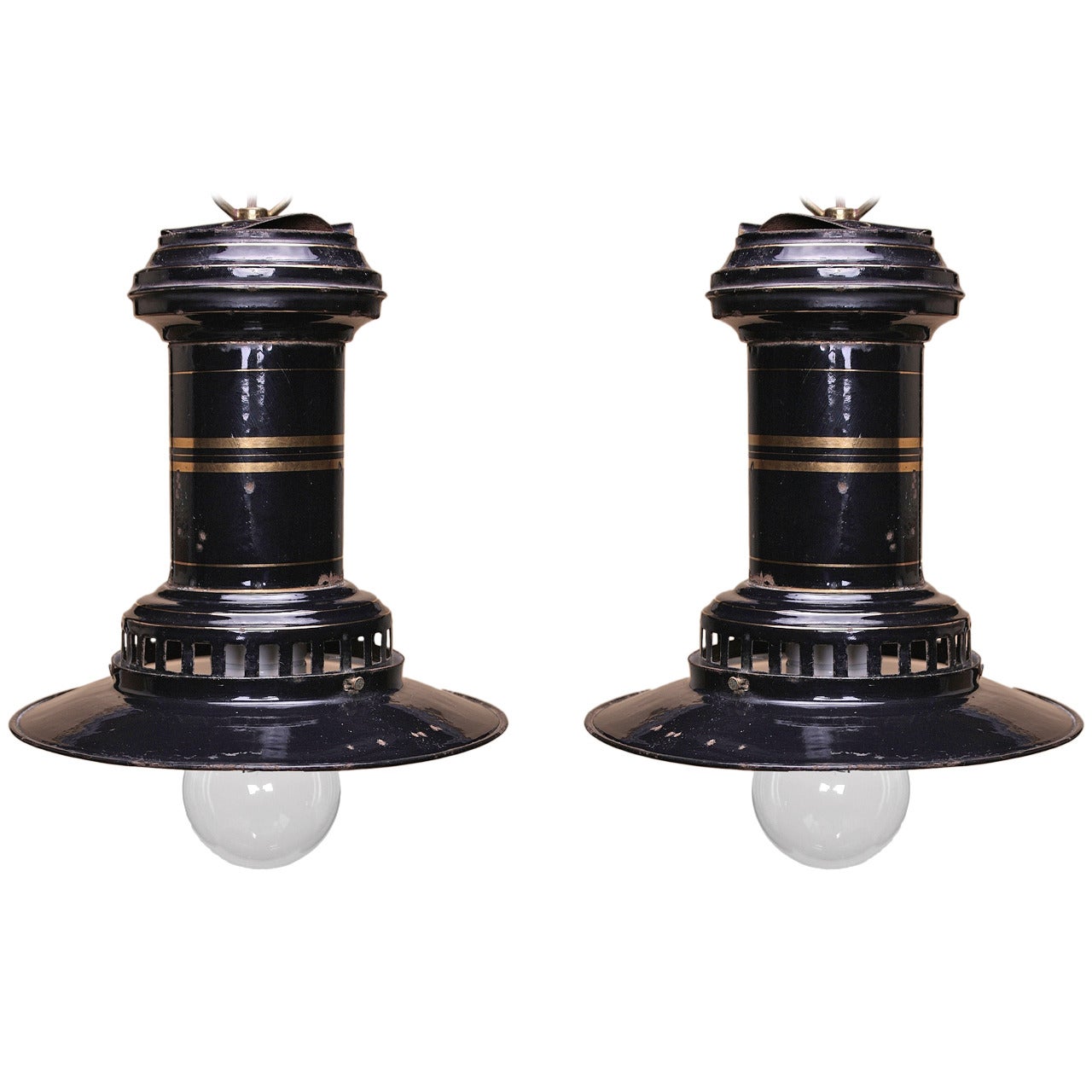 French Industrial Metal Pendants For Sale