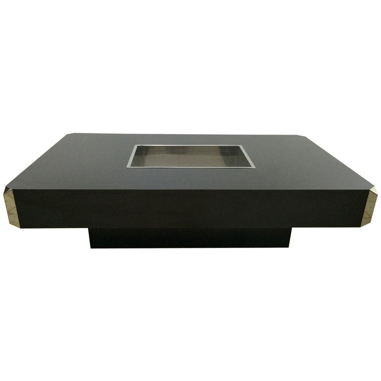 Willy Rizzo "Alveo" Coffee, Cocktail Table with Dry Bar by Mario Sabot