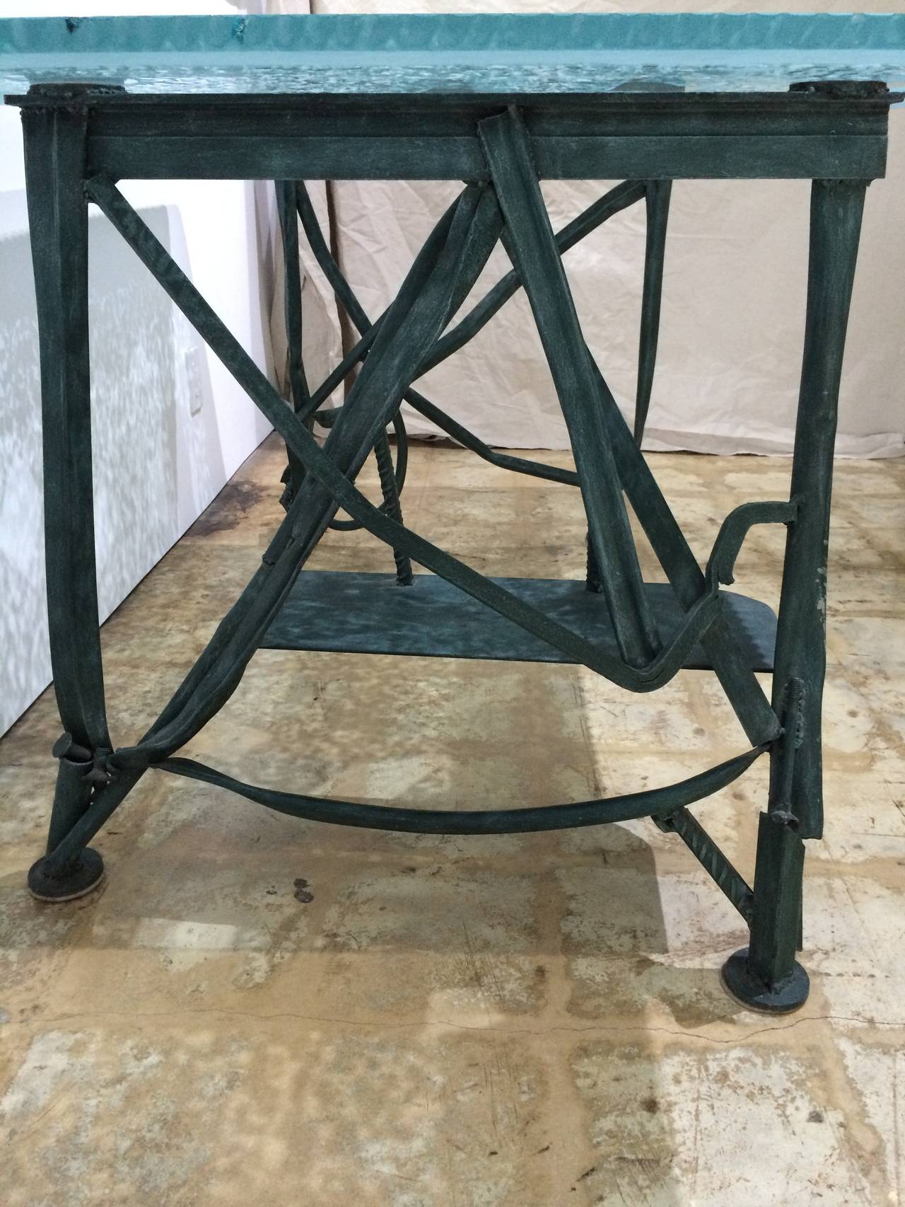 Important Marco de Gueltzl Steel and Glass Desk, 1990 In Excellent Condition In Miami, FL