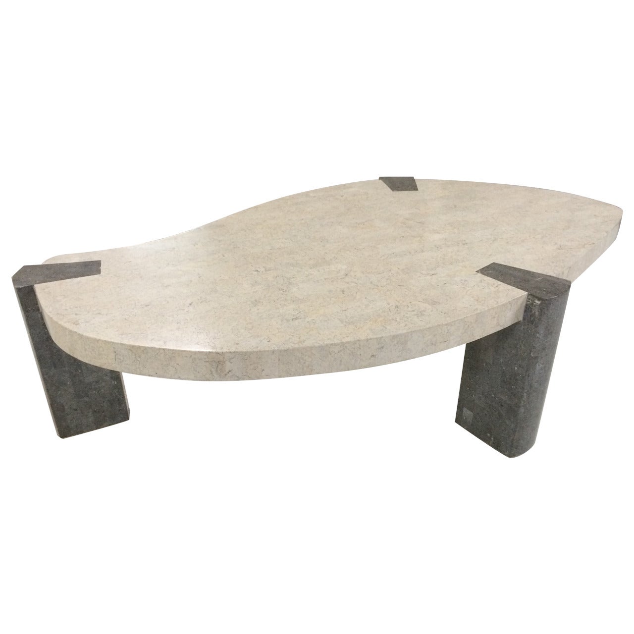 Maitland-Smith Biomorphic Tessellated Marble Coffee Table