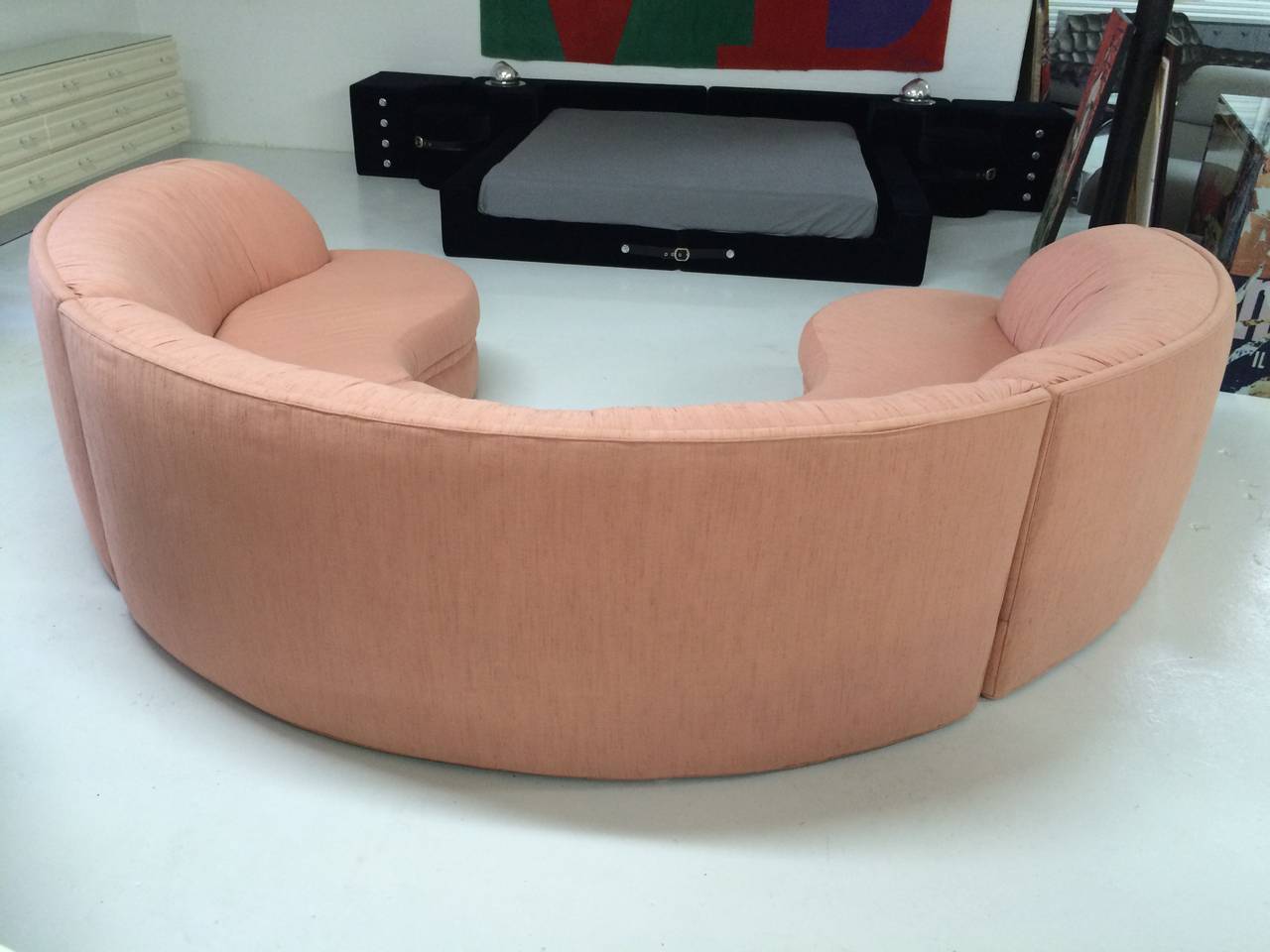 milo baughman sofa curved