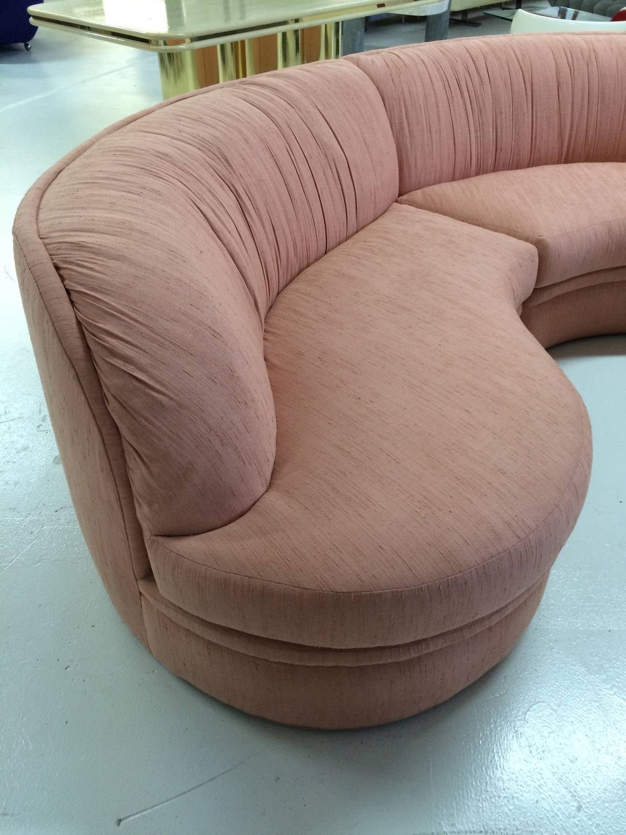 Milo Baughman Curved Sectional Sofa In Excellent Condition In Miami, FL