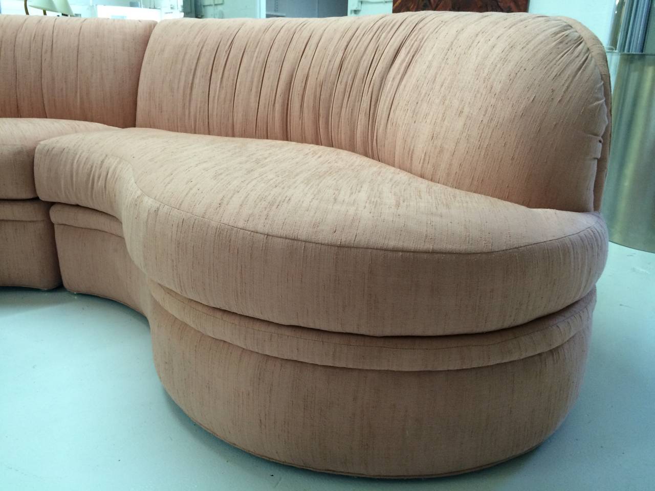 Late 20th Century Milo Baughman Curved Sectional Sofa
