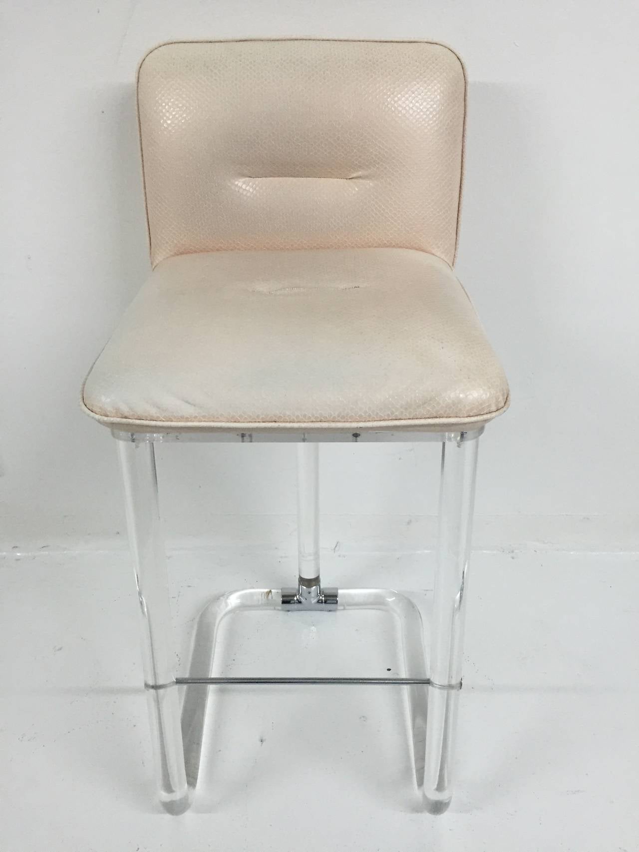 Pair of Leon Frost Swivel Bar Stools for Lion In Frost