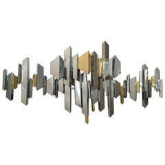 Curtis Jere Brass and Chrome Wall Sculpture