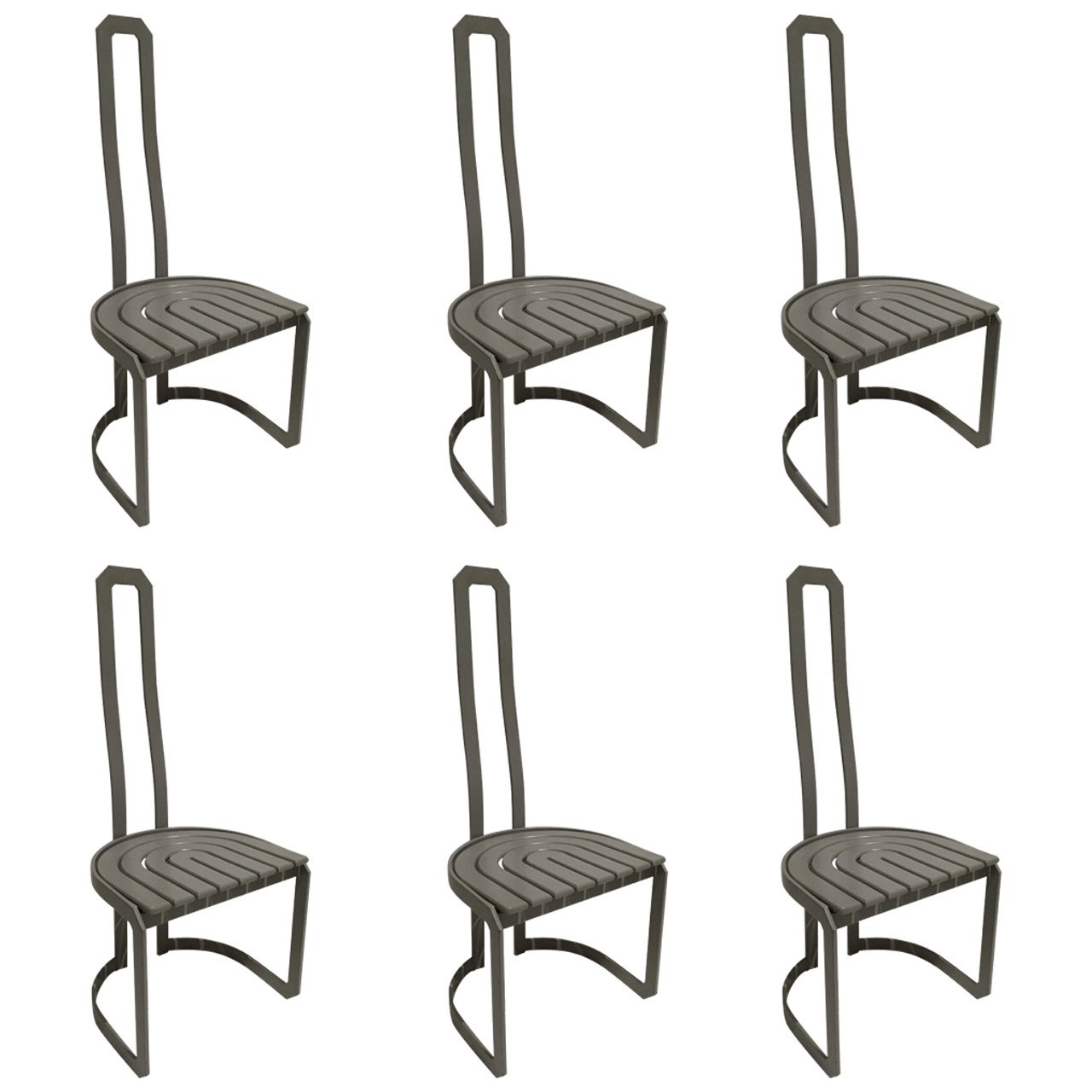 Set of Six German Post Modern Dining Chairs