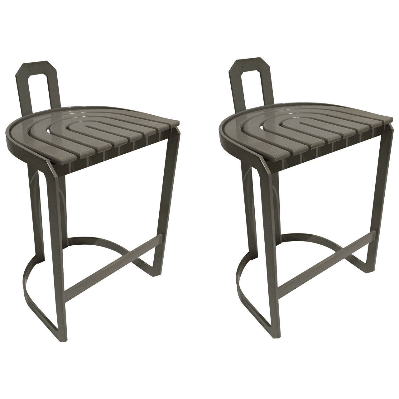 Pair of German Post Modern Bar Stools For Sale at 1stDibs
