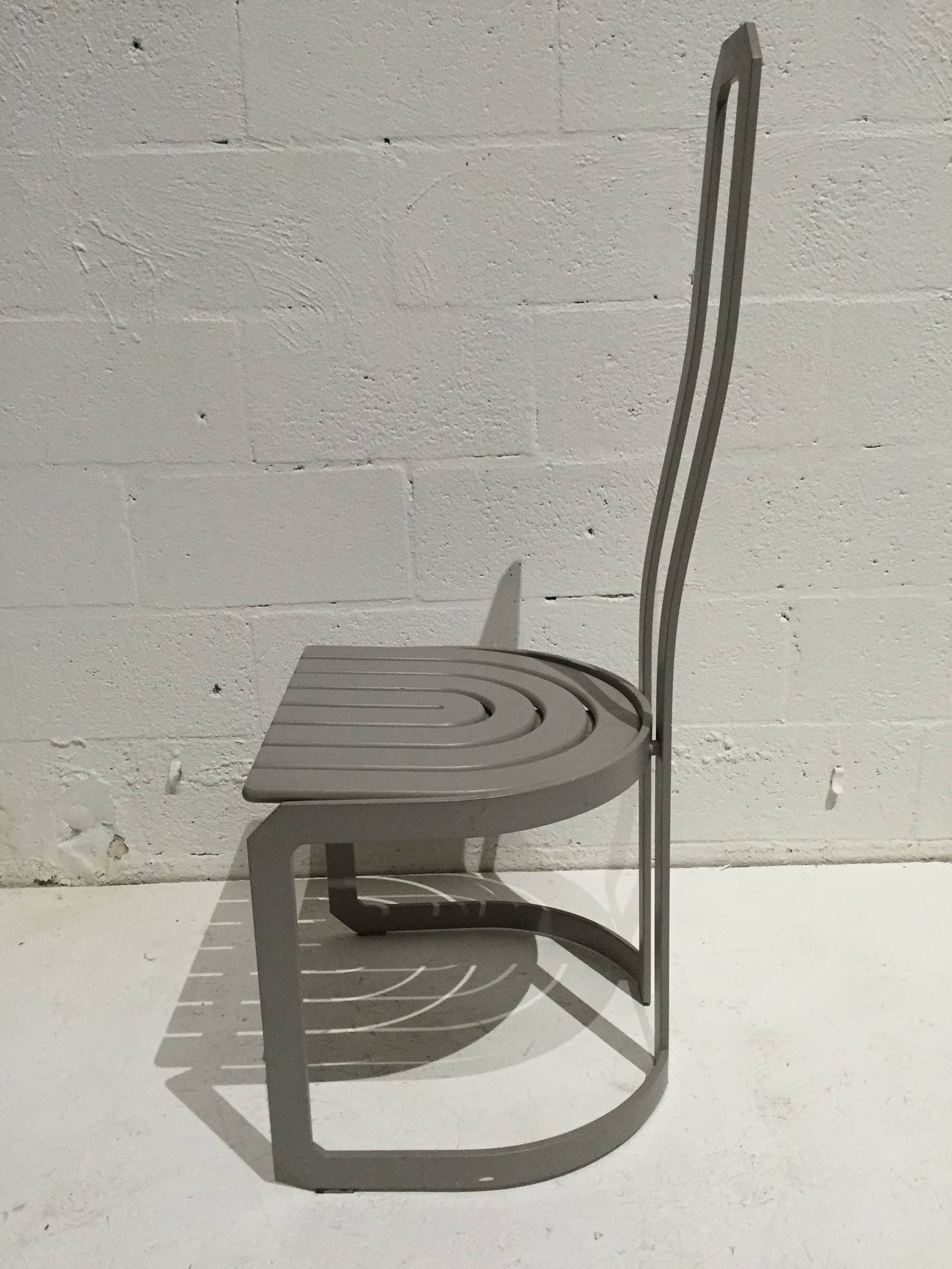 Steel Set of Six German Post Modern Dining Chairs