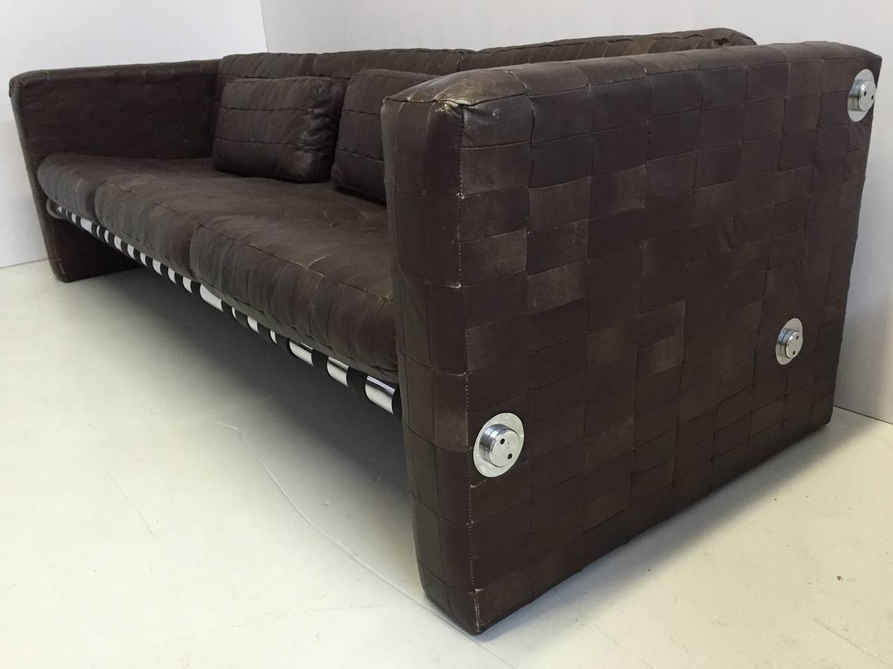 Swiss De Sede Leather Patchwork Sofa