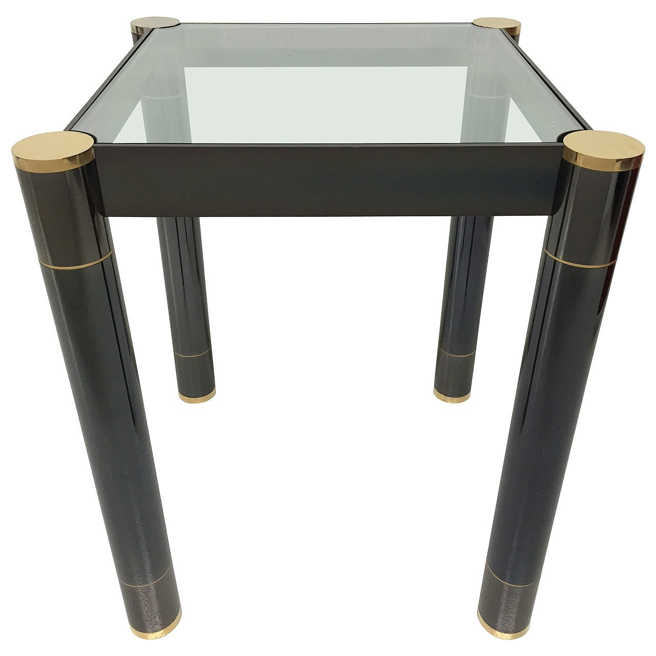 Karl Springer Gunmetal and Patinated Brass Table