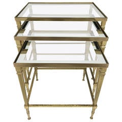 Patinated Brass Italian Nesting Tables